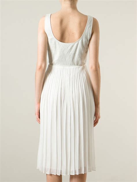 burberry white dress sale|Burberry pleated neck franny dress.